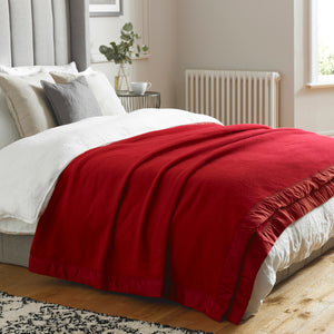 Cherry Red - Duchess Pure New Merino Wool Blanket
