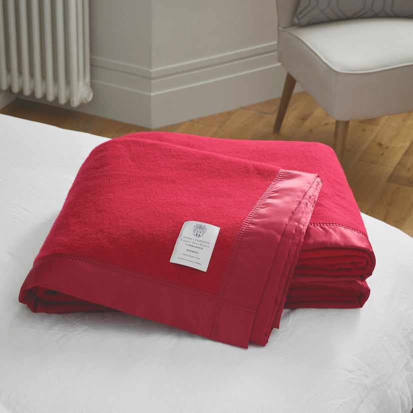 Cherry Red - Duchess Pure New Merino Wool Blanket