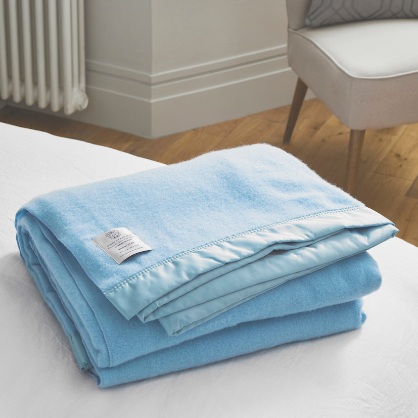 Sky Blue - North Star Pure New Wool Blanket