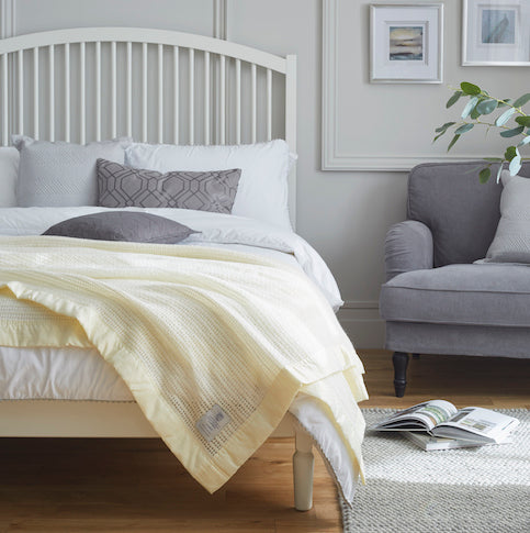 Wool White Cellular - Pure New Wool Lightweight Blanket